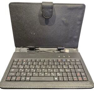 Black Keyboard Case Cover for Tablets with USB Cable Stand Functionality